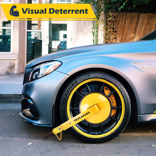 Tevlaphee Wheel Lock - RRP: £69.99 - Car Boot Anti-Theft Trailers Wheel Clamp Lock Parking Boot for Cars, Trucks, SUVs, Campers - Upgraded Dual Lock Adjustable Lug Nuts Cover