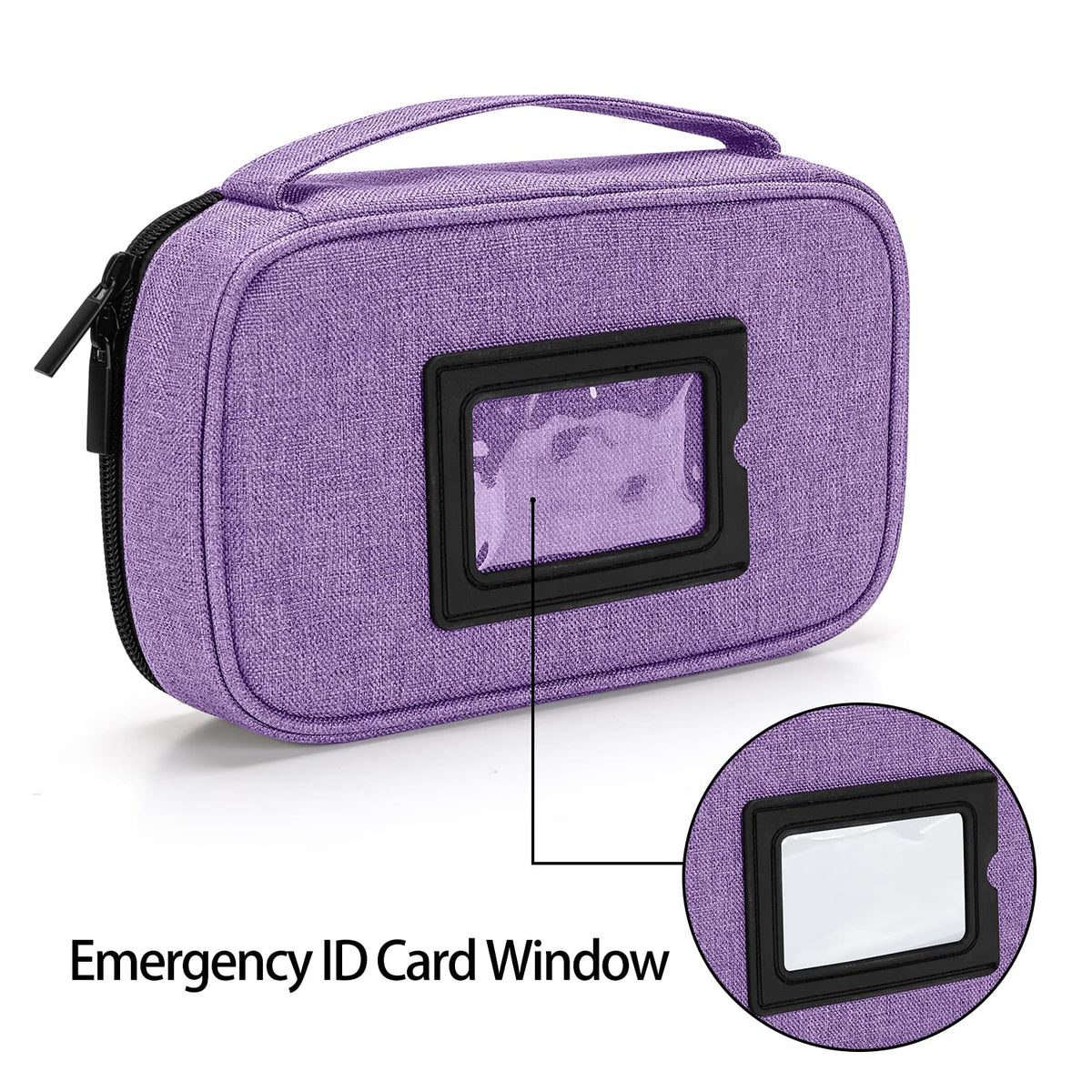 CURMIO Diabetes Bag RRP - £21.99 for Glucose Meter, Medication, Insulin Pens and Other Diabetes Care Supplies, Travel Organizer Case with Detachable Pouches, Purple
