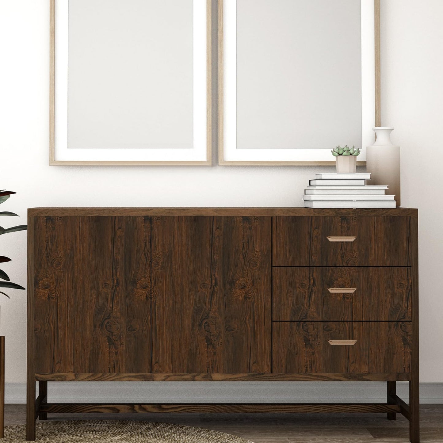 Abyssaly Self Adhesive Wallpaper - RRP: £24.99 - Dark Brown Vinyl Wrap Film 60cm X 500cm Wood Effect Sticky Back Plastic Decorative Furniture Table Shelf Counter Wall Furniture Stickers