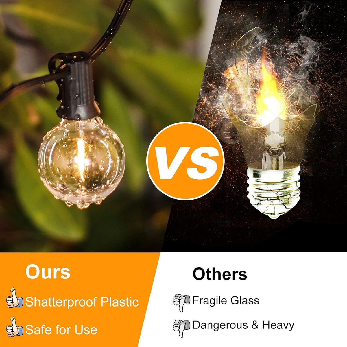 LED Outdoor String Lights RRP - £64.99 200FT Festoon Shatterproof Vintage Edison Bulbs – Warm White