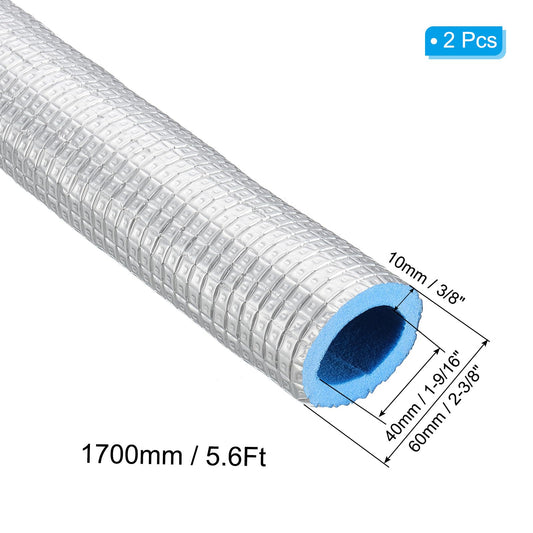 Pipe Insulation Foam Tubing 5.6Ft 40mm ID 60mm OD Heat Preservation - RRP £19.99 – Silver Blue