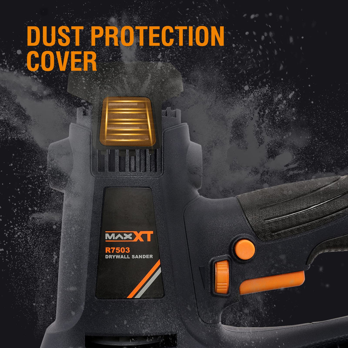 MAXXT 810W Handheld Drywall Sander RRP - £79.99, Electric Sander for Walls,Rough and fine Sanding - Variable Speed, Upgraded Pad, Adjustable Suction, Self-Dust-Extraction, 8 Pcs Sanding Discs