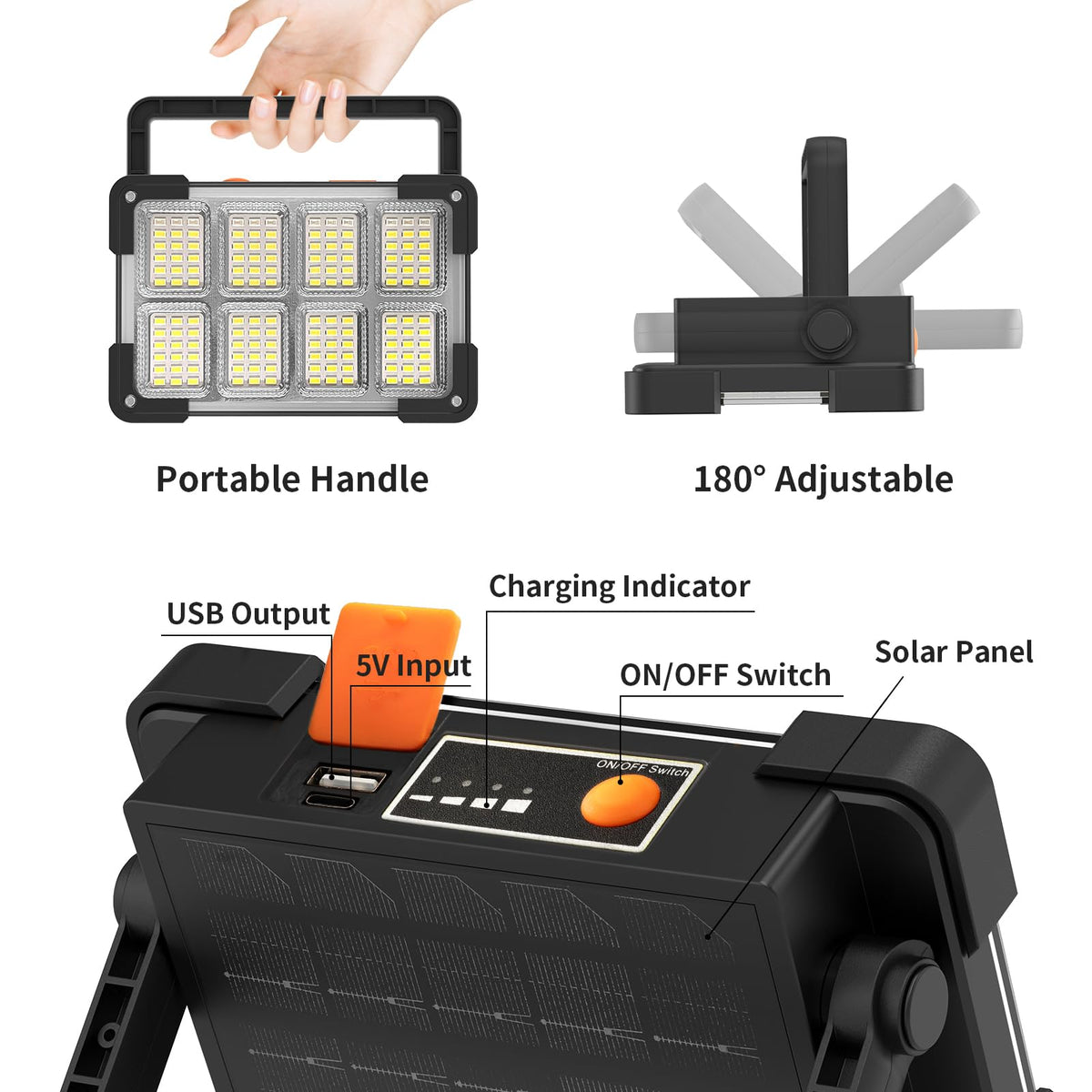 OHAYORI LED Construction Spotlight RRP - £34.99 Rechargeable Battery 4 Modes Portable Camping Lamp – 2 Pack