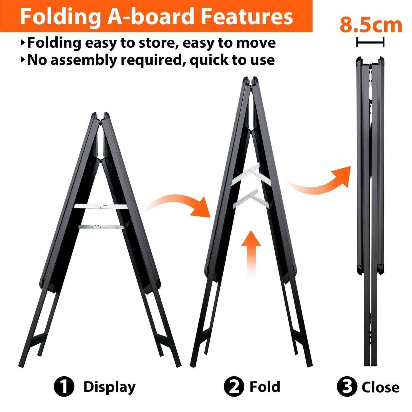 A-Board Pavement Sign - RRP: £99.99 - Double-Sided Display Stand for Outdoor Advertising ? Black