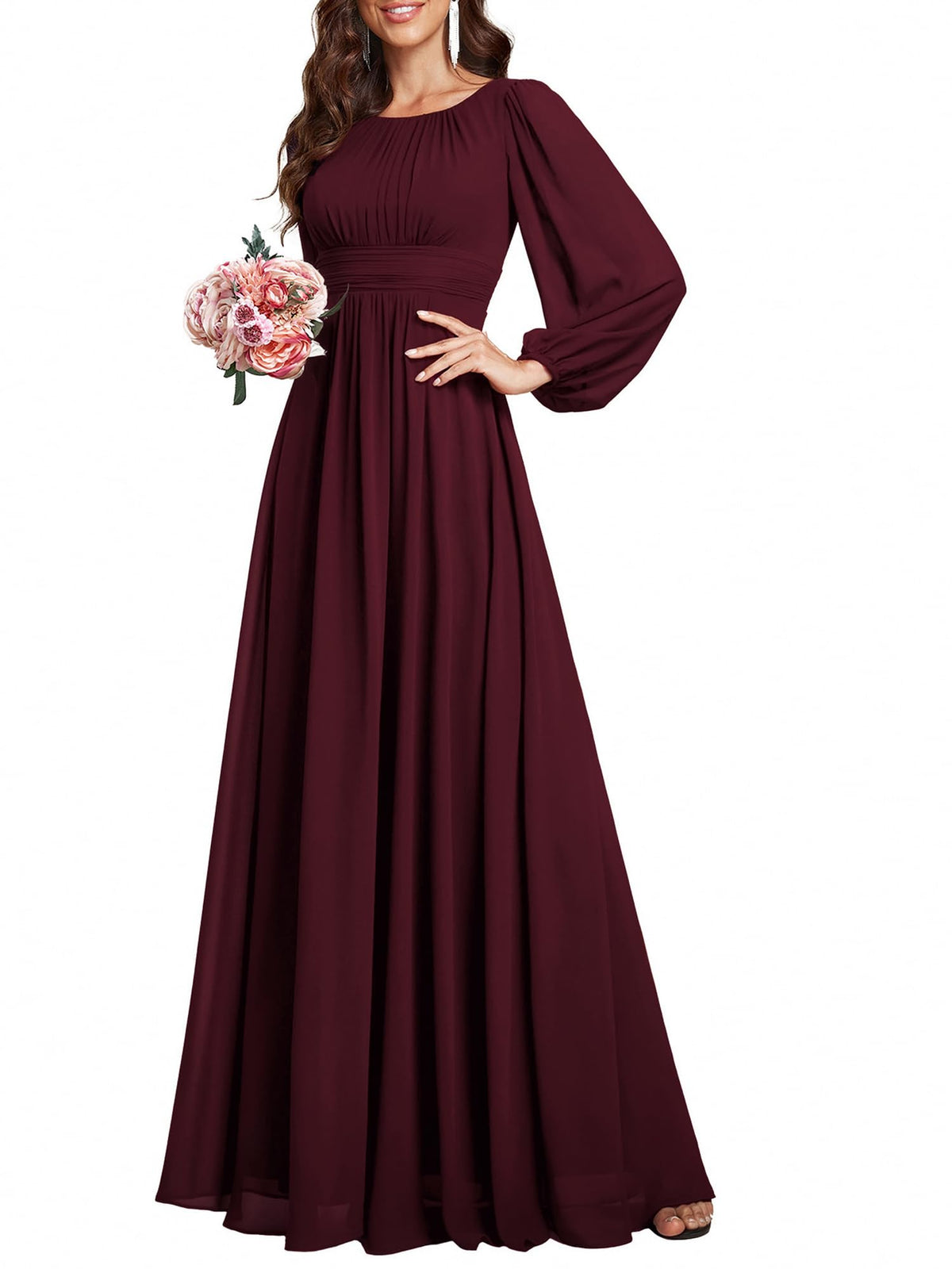 Ever-Pretty Evening Maxi Dress RRP - £59.99 A-Line Long Sleeve Round Neck Bridesmaid – Mulberry UK 8