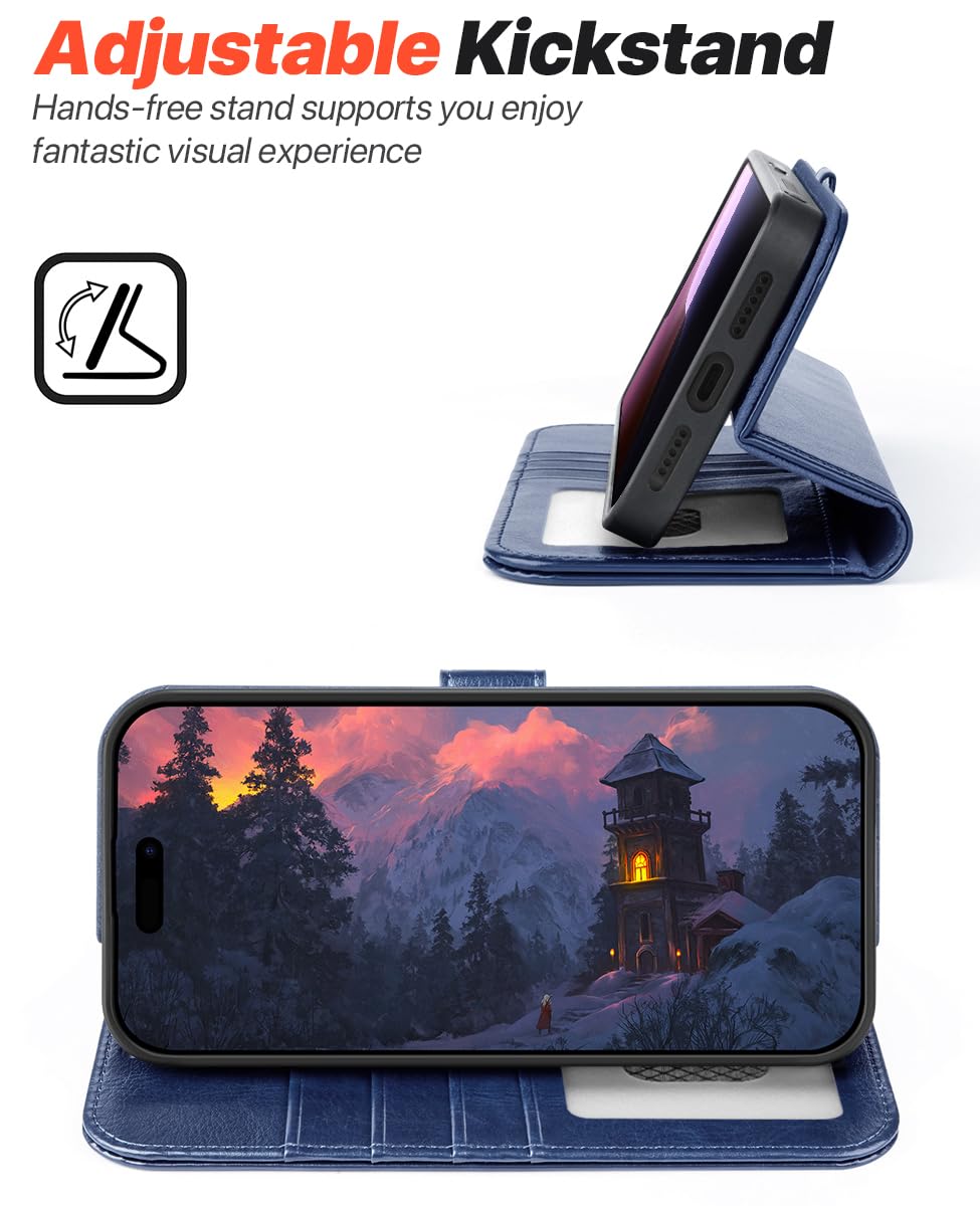 OCASE 2-in-1 Wallet Case for iPhone 17 Pro Max RRP - £29.99 with RFID Blocking – Blue