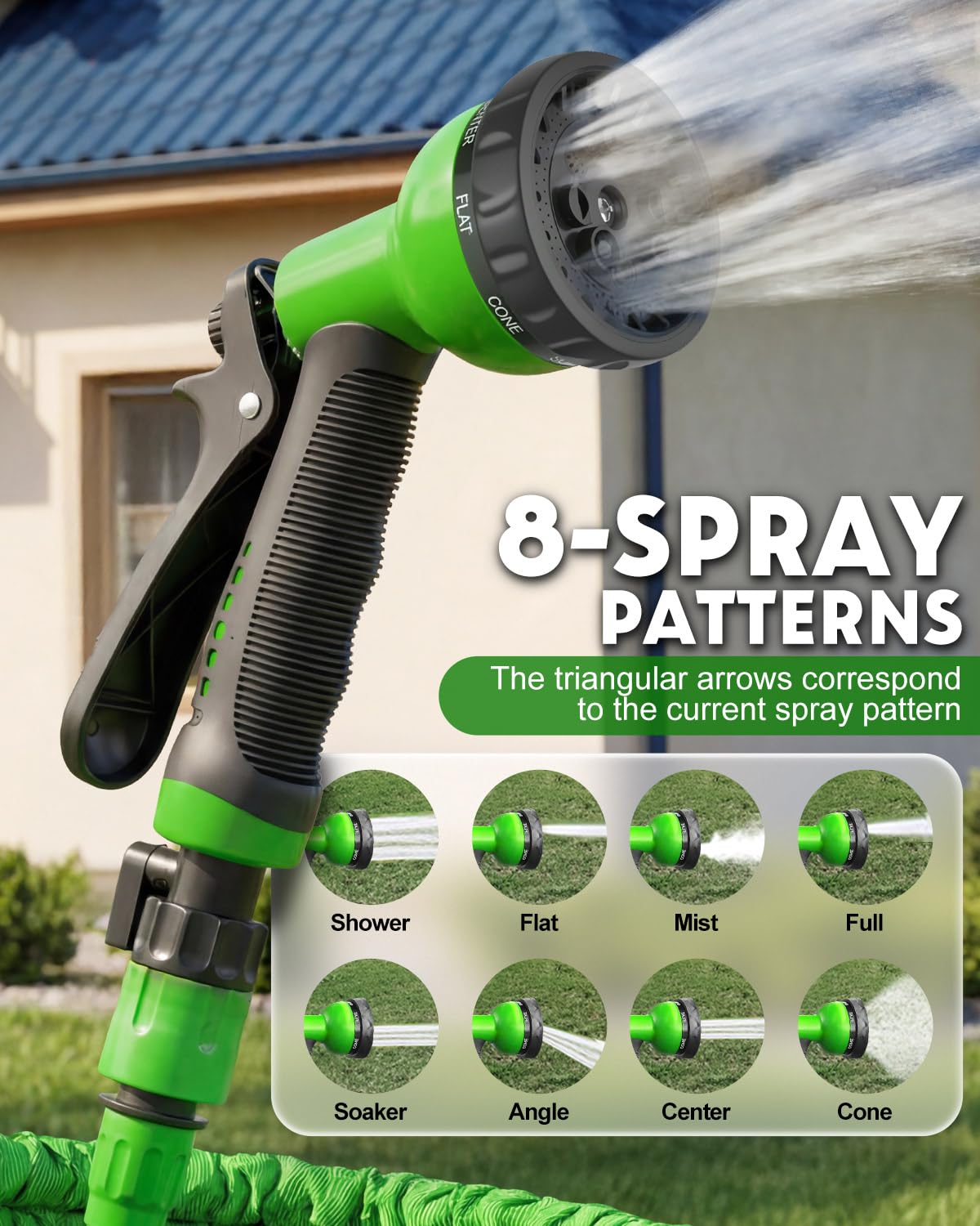 Expandable Garden Hose RRP - £25.99 Flexible 8-Function Nozzle Latex Core Anti-Leak – 45m