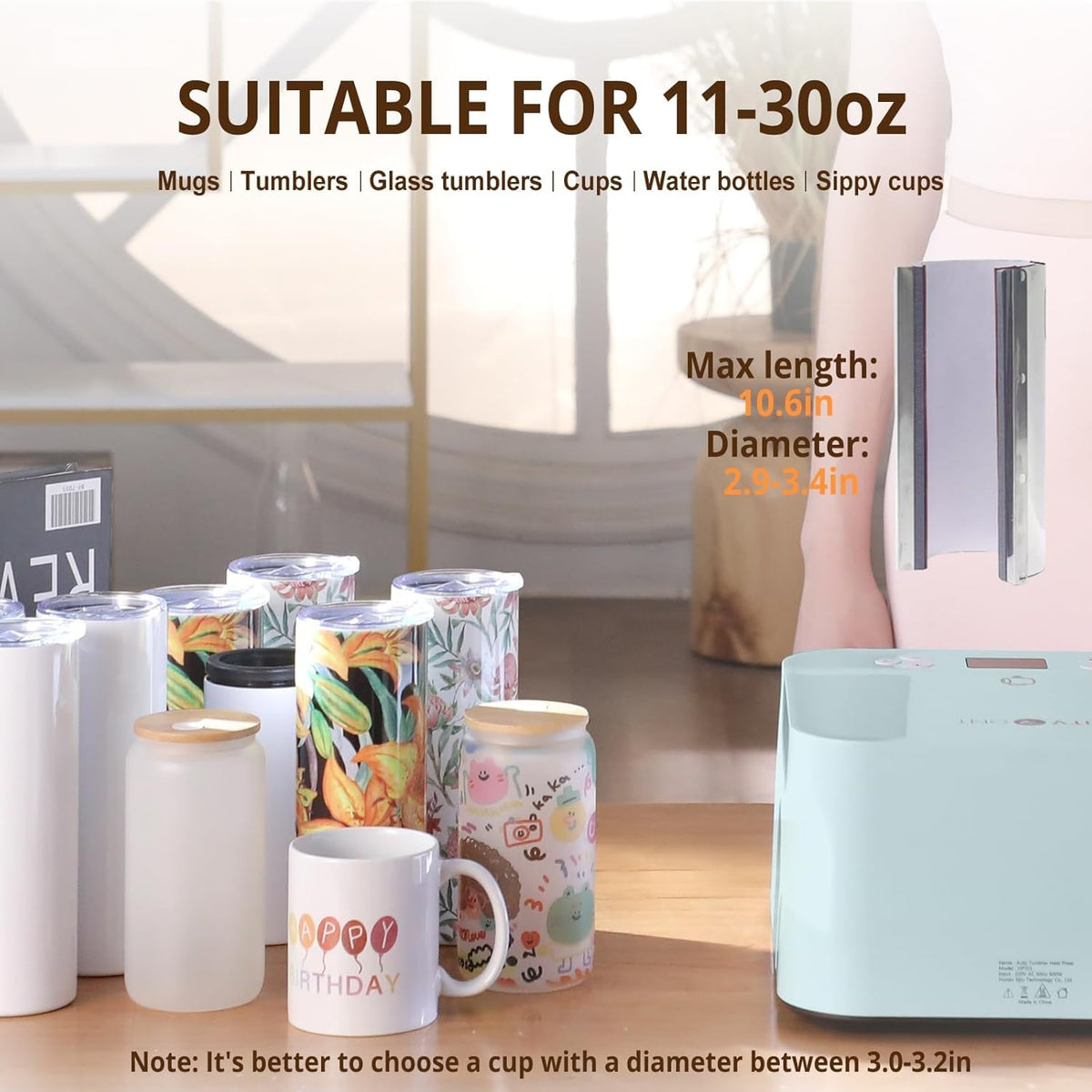 Tumbler Sublimation Heat Press Machine RRP - £159.99 Auto – Light Blue