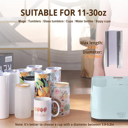 Tumbler Sublimation Heat Press Machine RRP - £159.99 Auto – Light Blue