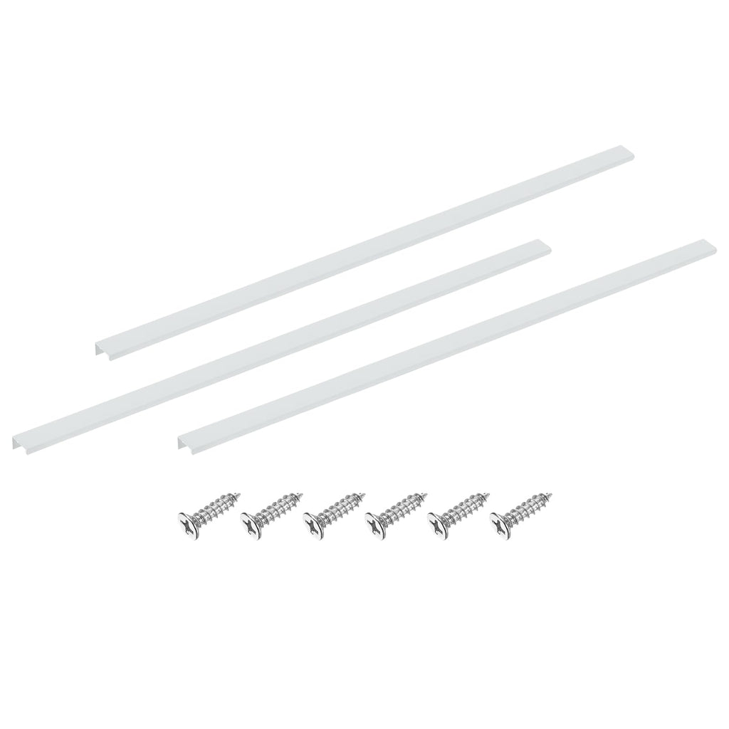Finger Edge Cabinet Pulls 3pcs 800mm Back-Mount Aluminum Concealed – White