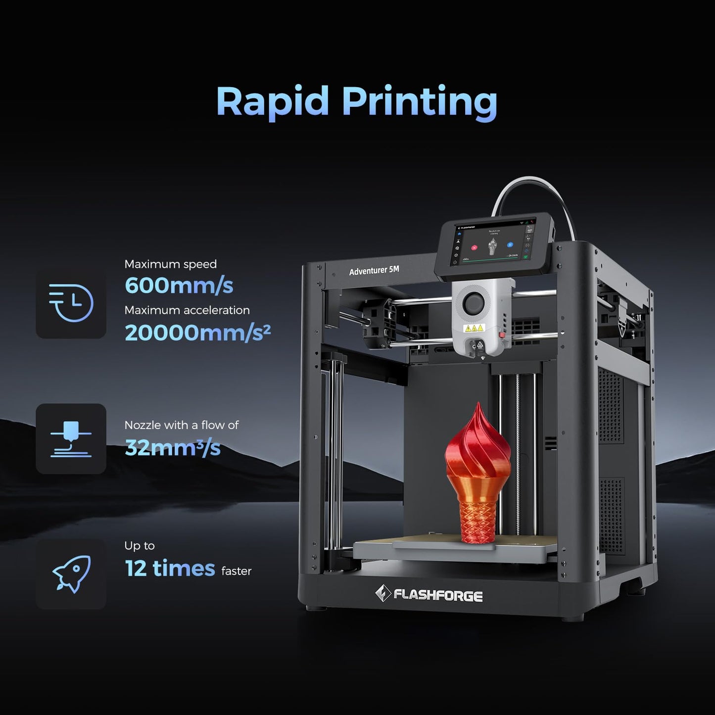 Flashforge Adventurer 5M 3D Printer RRP £279.99 - Auto Leveling