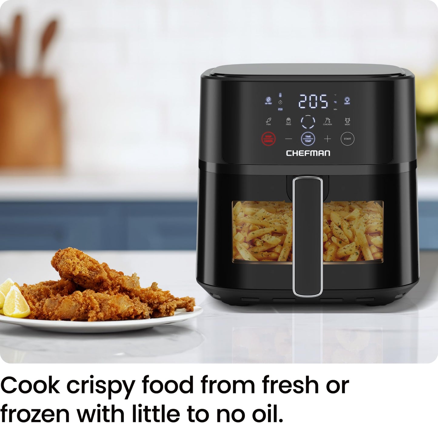 Chefman 5.7L Compact Air Fryer - RRP £59.99 - Hi-Fry Technology – Black