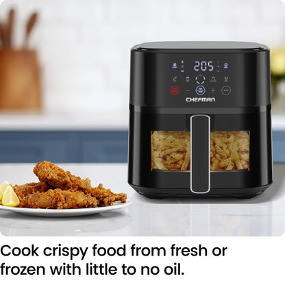 Chefman 5.7L Compact Air Fryer - RRP £59.99 - Hi-Fry Technology – Black