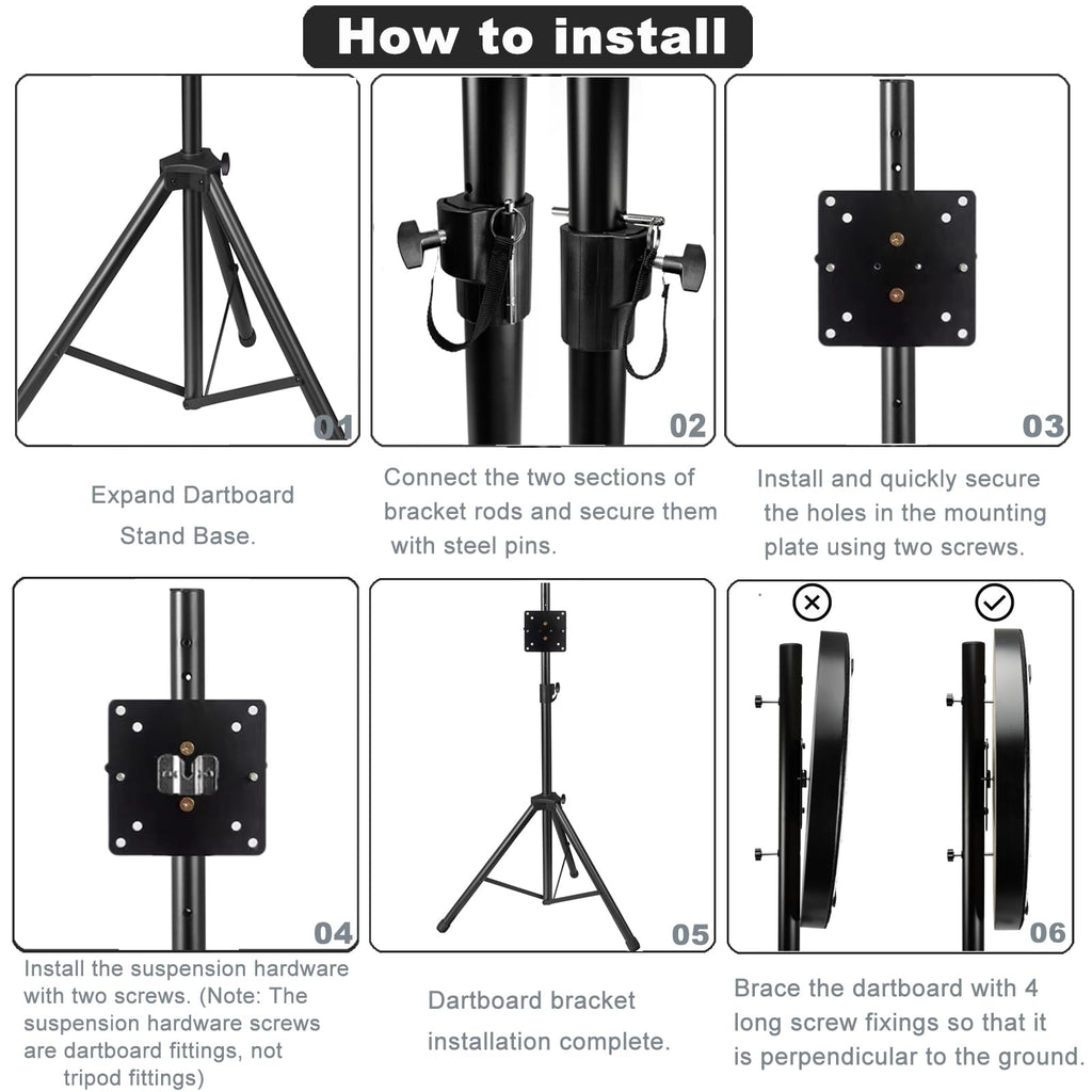 Dart Board Stand RRP - £39.99, Professional Portable Tripod DartBoard Stand for Dartboard & Electronic Dartboard,Height-adjustable Heavy Duty Travel Dartboardholder