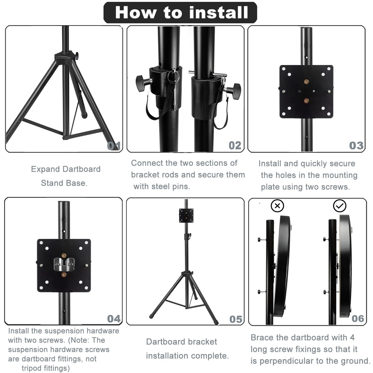 Dart Board Stand RRP - £39.99, Professional Portable Tripod DartBoard Stand for Dartboard & Electronic Dartboard,Height-adjustable Heavy Duty Travel Dartboardholder