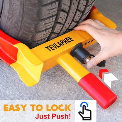 Tevlaphee Wheel Clamp RRP - £37.99, Wheel Lock Anti Theft Wheel Clamp, Caravan Wheel Locks, Trailer Wheel Clamp, Heavy Duty, 3Keys