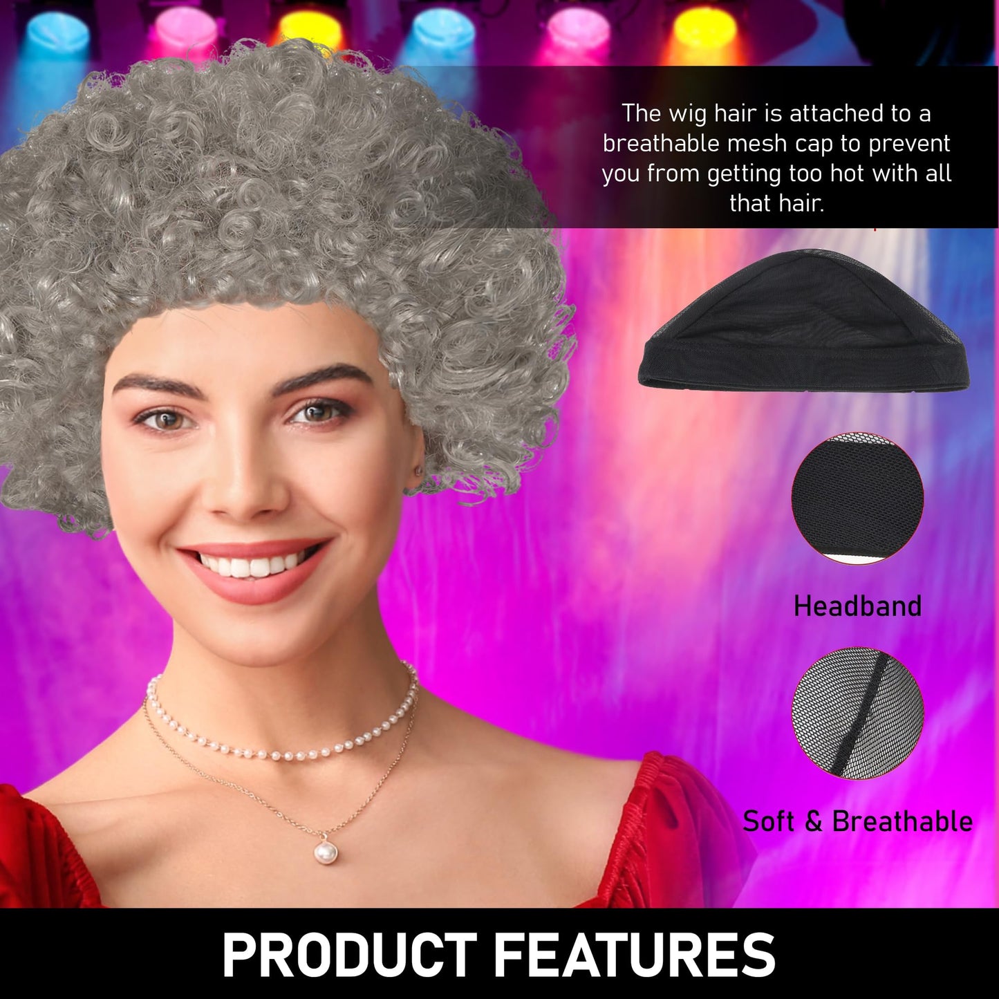 Men's Afro Wig Curly Synthetic Hair Fancy Dress Accessory - RRP £8.99 – 70s Disco