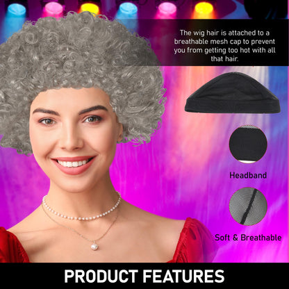 Men's Afro Wig Curly Synthetic Hair Fancy Dress Accessory - RRP £8.99 – 70s Disco