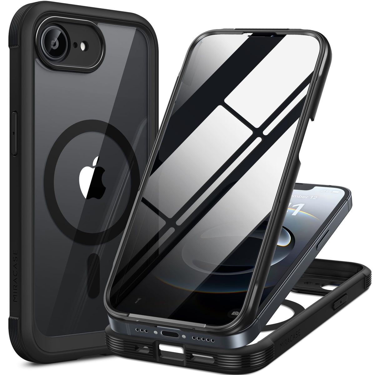 Magnetic iPhone Case with Privacy Screen RRP - £26.99 Built-In Full-Body Shockproof Bumper Compatible with MagSafe – Black 6.1in