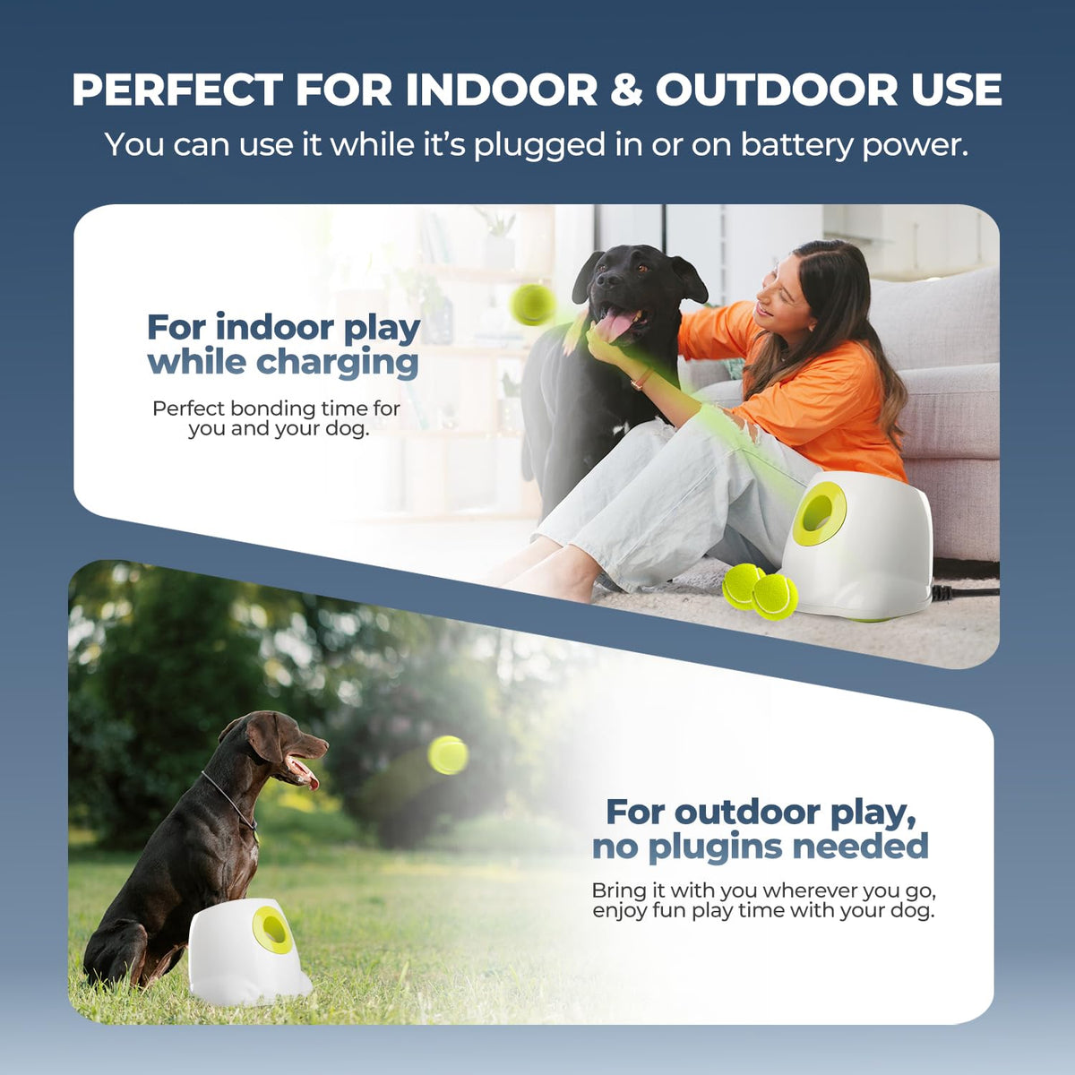 ALL FOR PAWS Automatic Dog Ball Launcher RRP - £109.99, Rechargeable Ball Launcher for Dogs,Interactive Tennis Ball Thrower Machine for Dogs, Puppy Pet Fetch Toy,3 Balls Included (MAX)