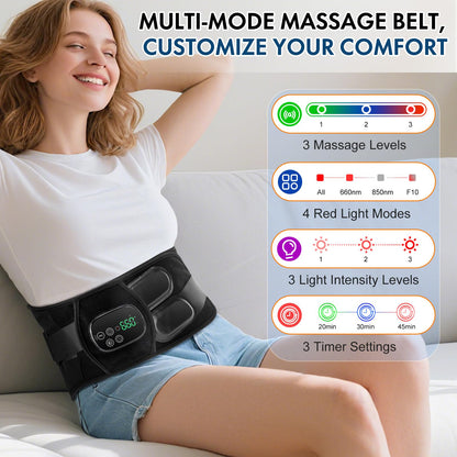 Red Light Massaging Belt RRP - £39.99 660nm & 850nm Touch Control 3 Timers 4 Modes 3 Levels