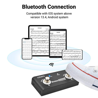 LEKATO Wireless Page Turner Pedal RRP - £28.99 External Page Tuner Pedal Wireless for LEKATO Loop Pedal with Multi Loops Control and Smartphones Tablets with Andriod System Free Your Hand