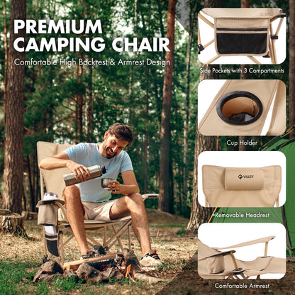 Reclining Camping - RRP £39.99 - Chair 2-in-1 Removable Footrest Adjustable Headrest