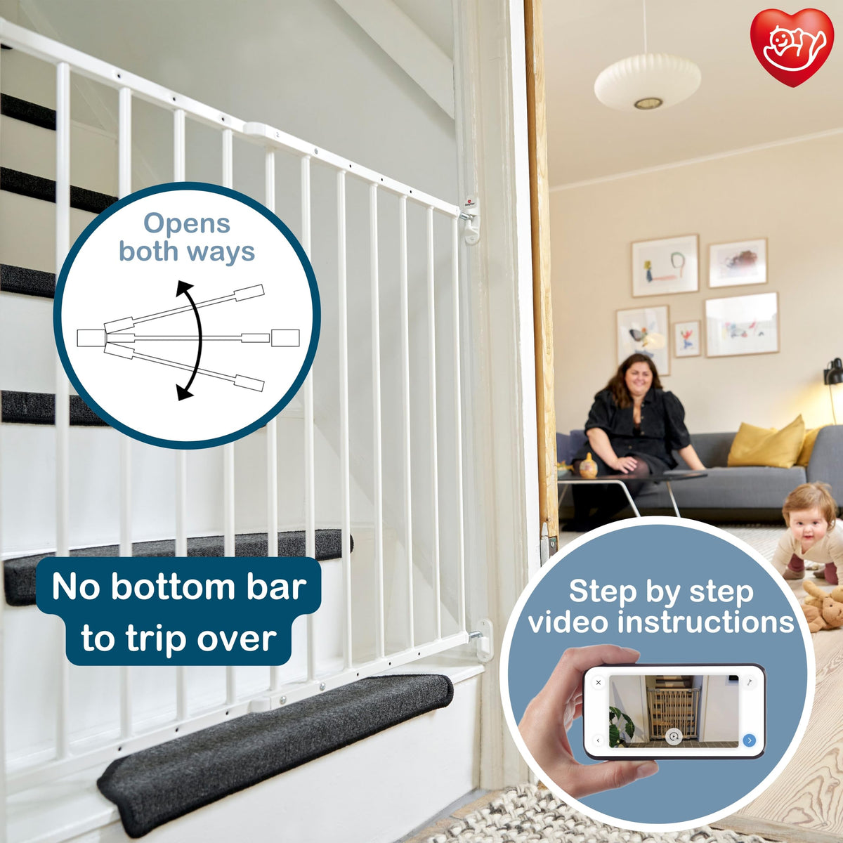 BabyDan Ebeltoft Safety Gate RRP - £35.99 Wall-Mounted For Narrow Openings – White 56.5-81.5cm