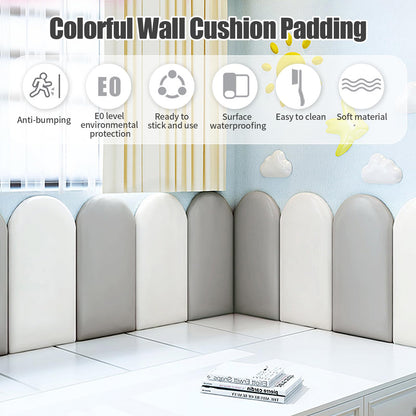 Anti-Collision 3D Wall Stickers Soft Cushion Padding RRP - £35.99 40x20cm 4-Pack Self-Adhesive Shockproof – Light Grey