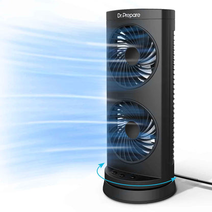 Dr. Prepare Tower Fan Oscillating Fan RRP - £25.99, Portable Desk Fan with 3-Speed Options, 110° Oscillation, 3 Timers, Personal Quiet Table Fan for Home Office Desktop Bedroom