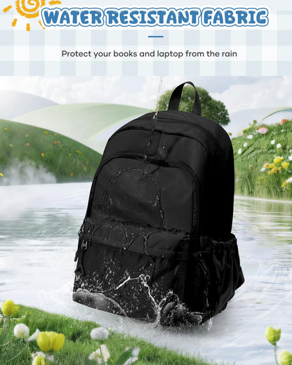 School Backpack RRP - £18.99 Waterproof Lightweight Rucksack for 14 Inch Laptop – Black