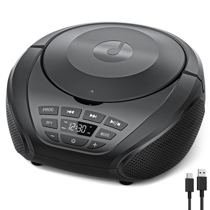 Gueray Portable CD Player Boombox RRP - £39.99 with FM Radio, AUX Input, Headphones ? Black