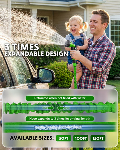 Expandable Garden Hose RRP - £25.99 Flexible 8-Function Nozzle Latex Core Anti-Leak – 45m
