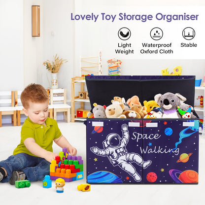 Princess Castle Toy Storage Box - RRP £24.99 – Foldable Organizer with Lid for Kids, 65x30x40cm