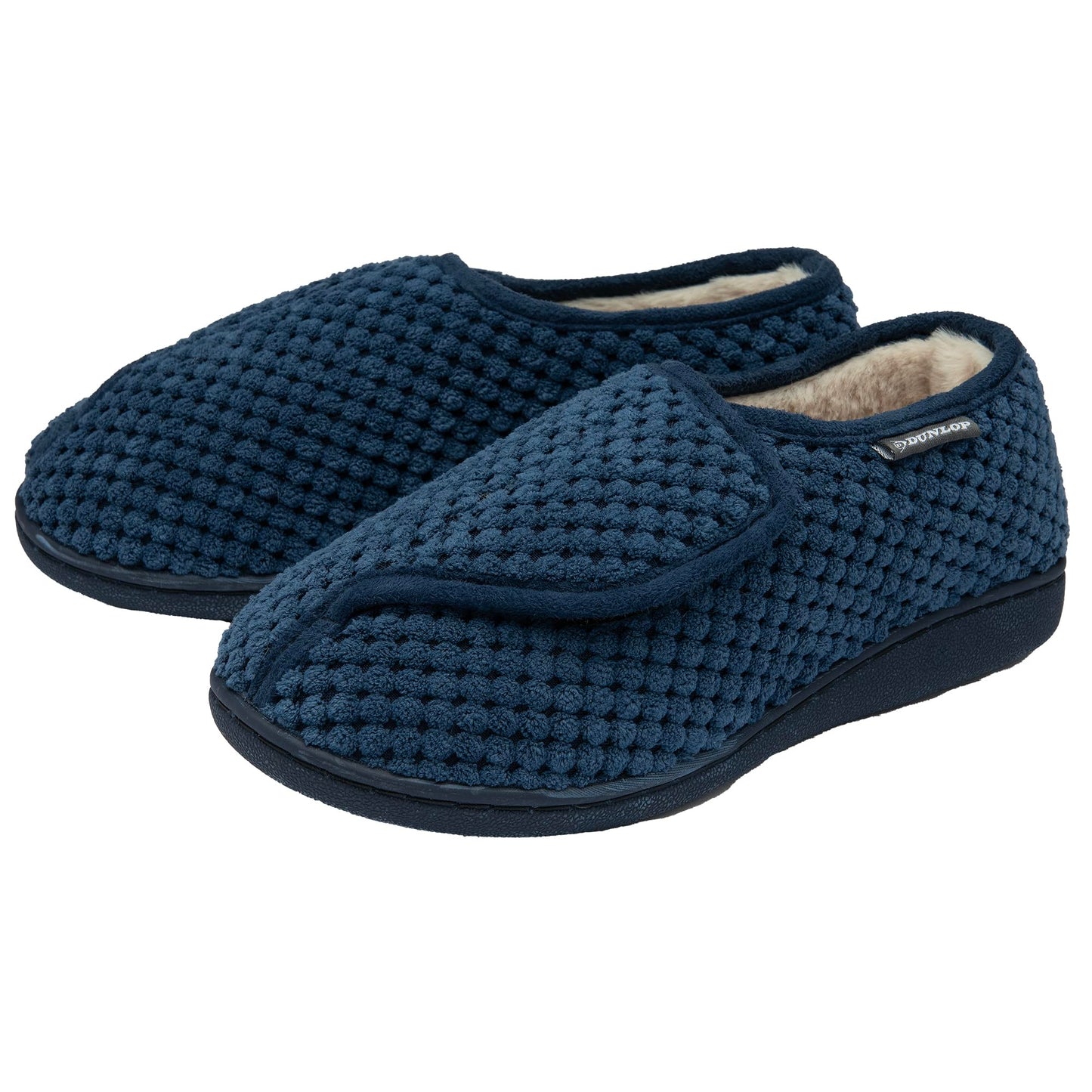 Dunlop Ladies Rip Tape Fastening Slippers - RRP £19.99 - Navy - UK 5