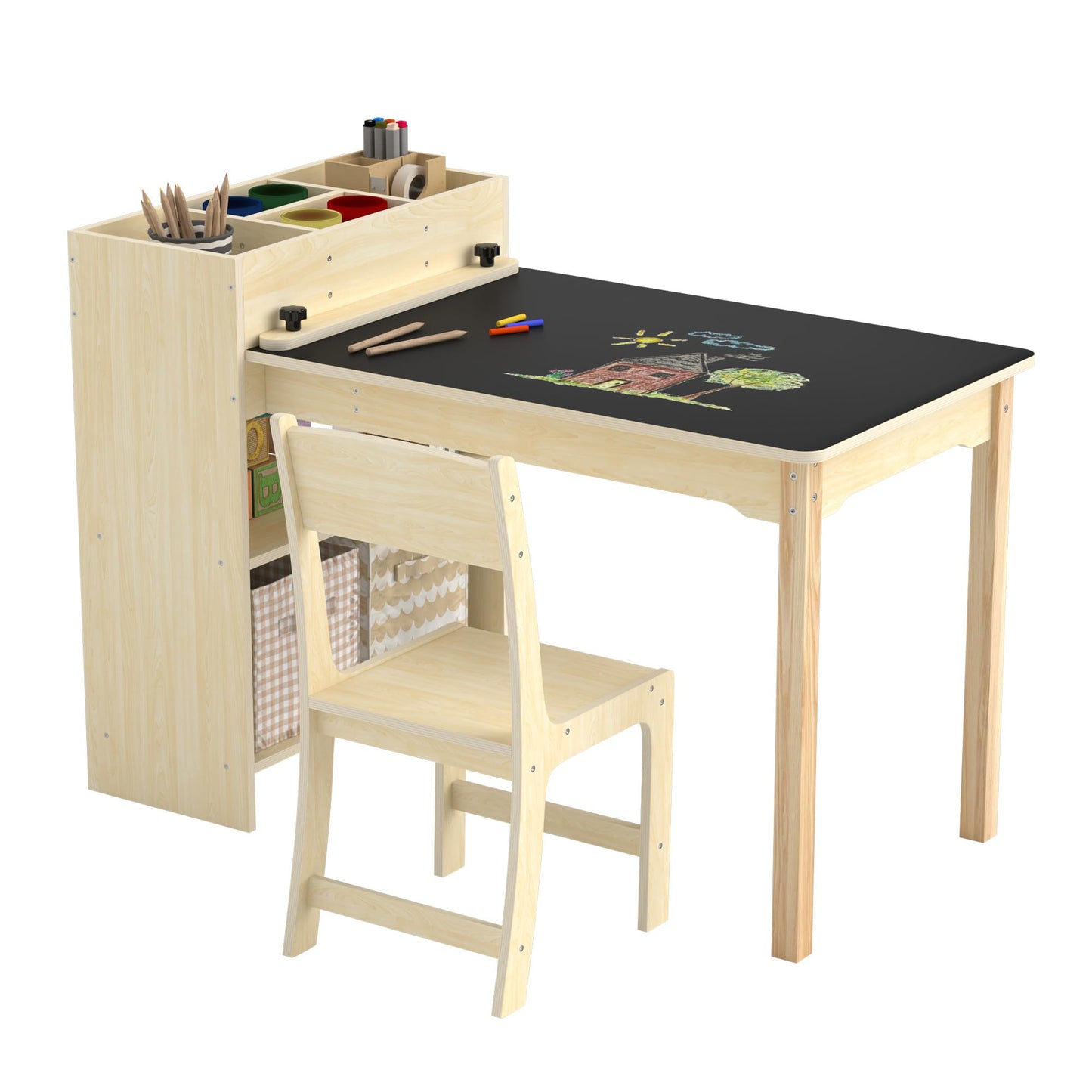 Children's Creative Table with Chair – RRP £49.99 - Solid Wood, Ergonomic for Toddlers