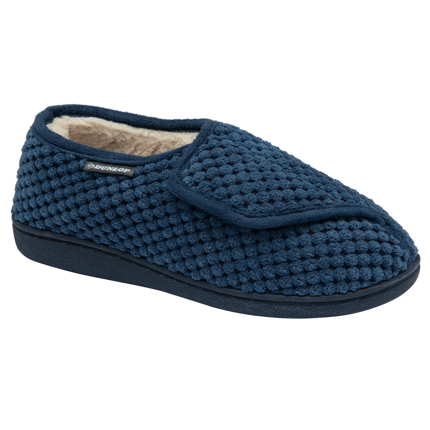 Dunlop Ladies Rip Tape Fastening Slippers - RRP £19.99 - Navy - UK 5