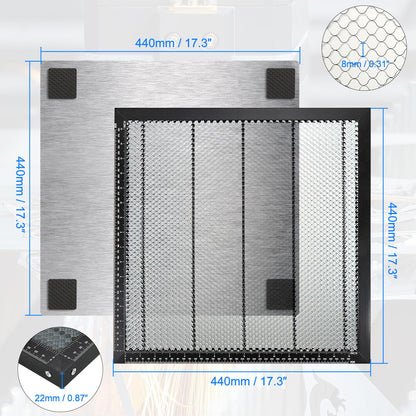 PATIKIL Honeycomb Laser Bed - RRP £39.99 - 440 x 440 x 22 mm Laser Working Table, Metal Honeycomb Cutting Table for Laser Cutting Engraving with Aluminum Plate