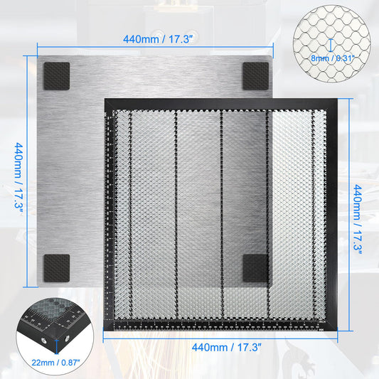 PATIKIL Honeycomb Laser Bed - RRP £39.99 - 440 x 440 x 22 mm Laser Working Table, Metal Honeycomb Cutting Table for Laser Cutting Engraving with Aluminum Plate