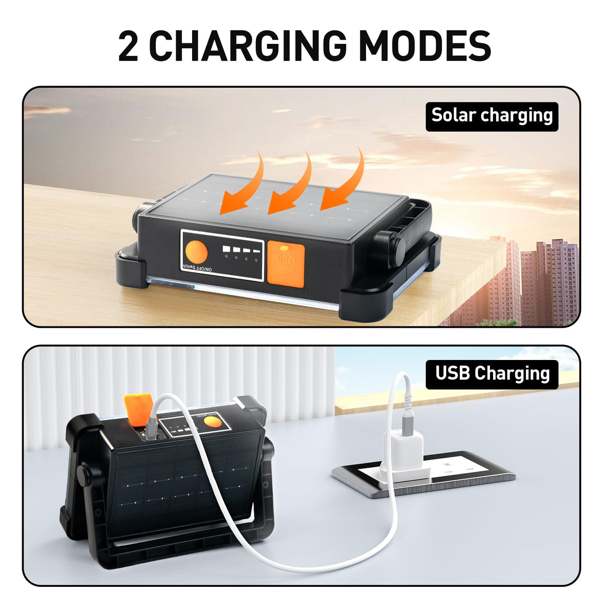 OHAYORI LED Construction Spotlight RRP - £34.99 Rechargeable Battery 4 Modes Portable Camping Lamp – 2 Pack