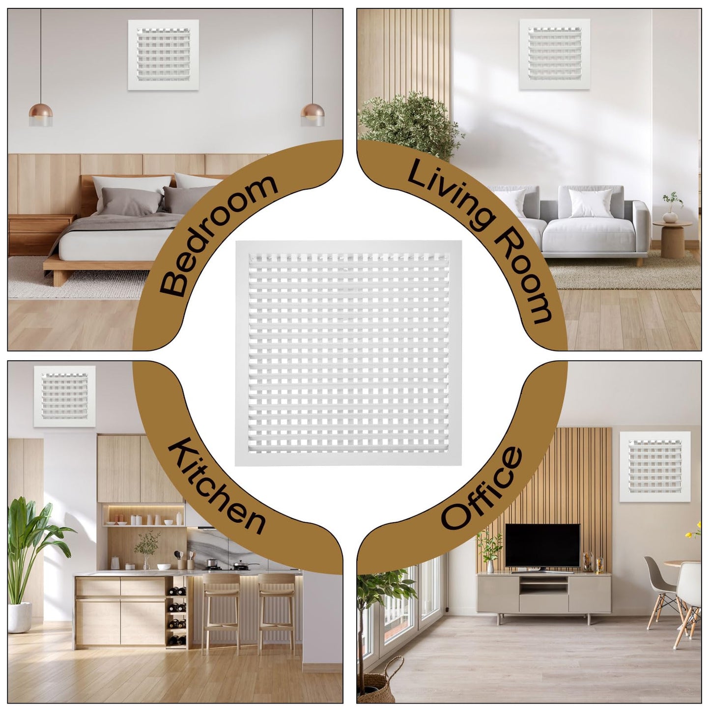 Adjustable Air Supply Diffuser 20" x 20" Aluminium HVAC Vent Cover - RRP £35.99 – White