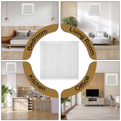 Adjustable Air Supply Diffuser 20" x 20" Aluminium HVAC Vent Cover - RRP £35.99 – White