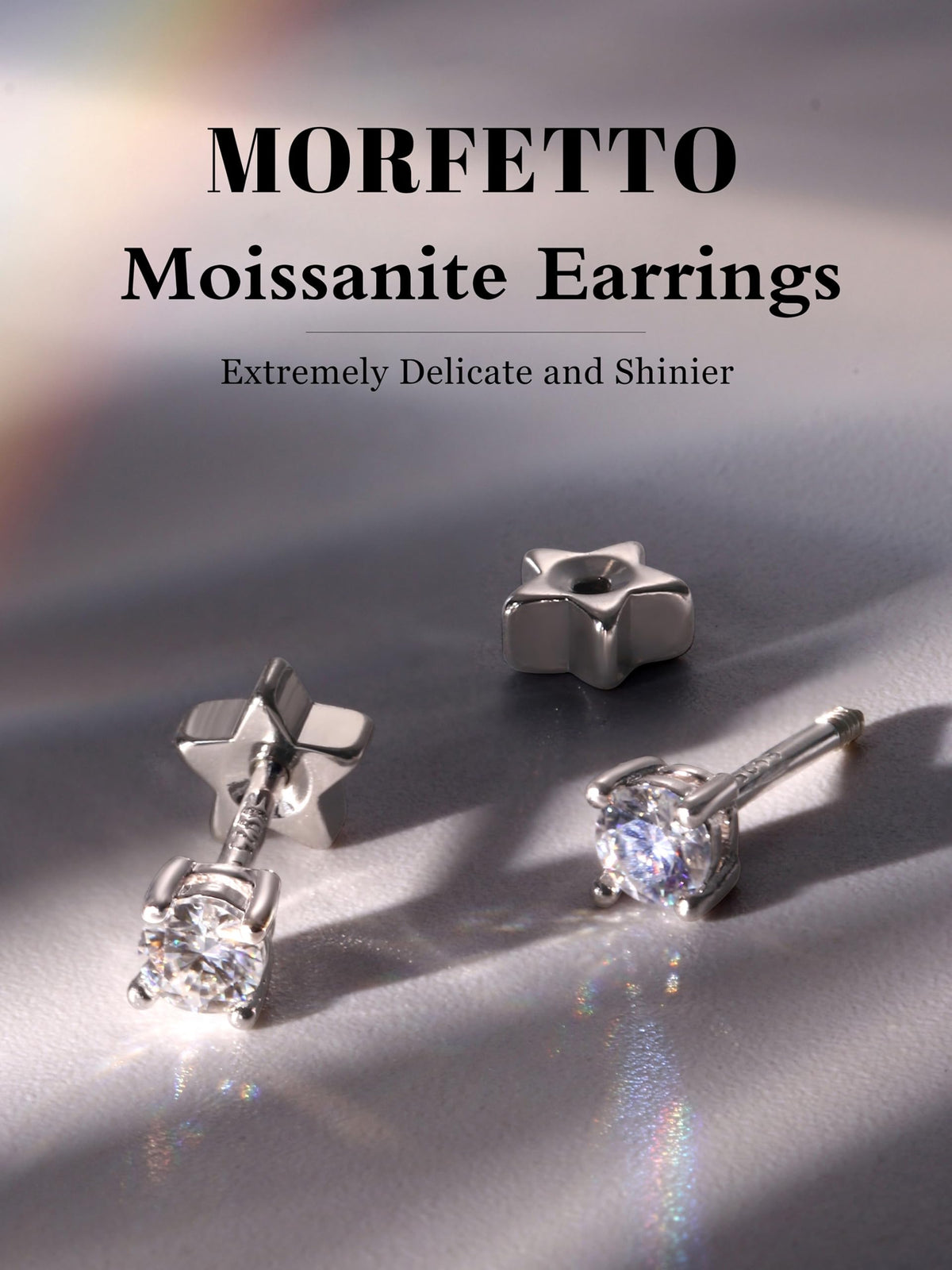 Moissanite Stud Earrings RRP - £13.99 3mm D VVS1 925 Sterling Silver 14K Gold Plated Hypoallergenic – Silver 3mm