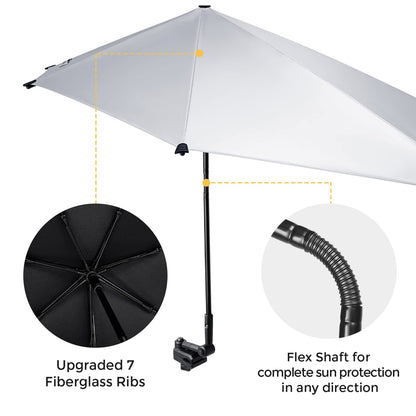 G4Free UPF 50+ Adjustable Beach Umbrella RRP - £34.99 - XL with Universal Clamp