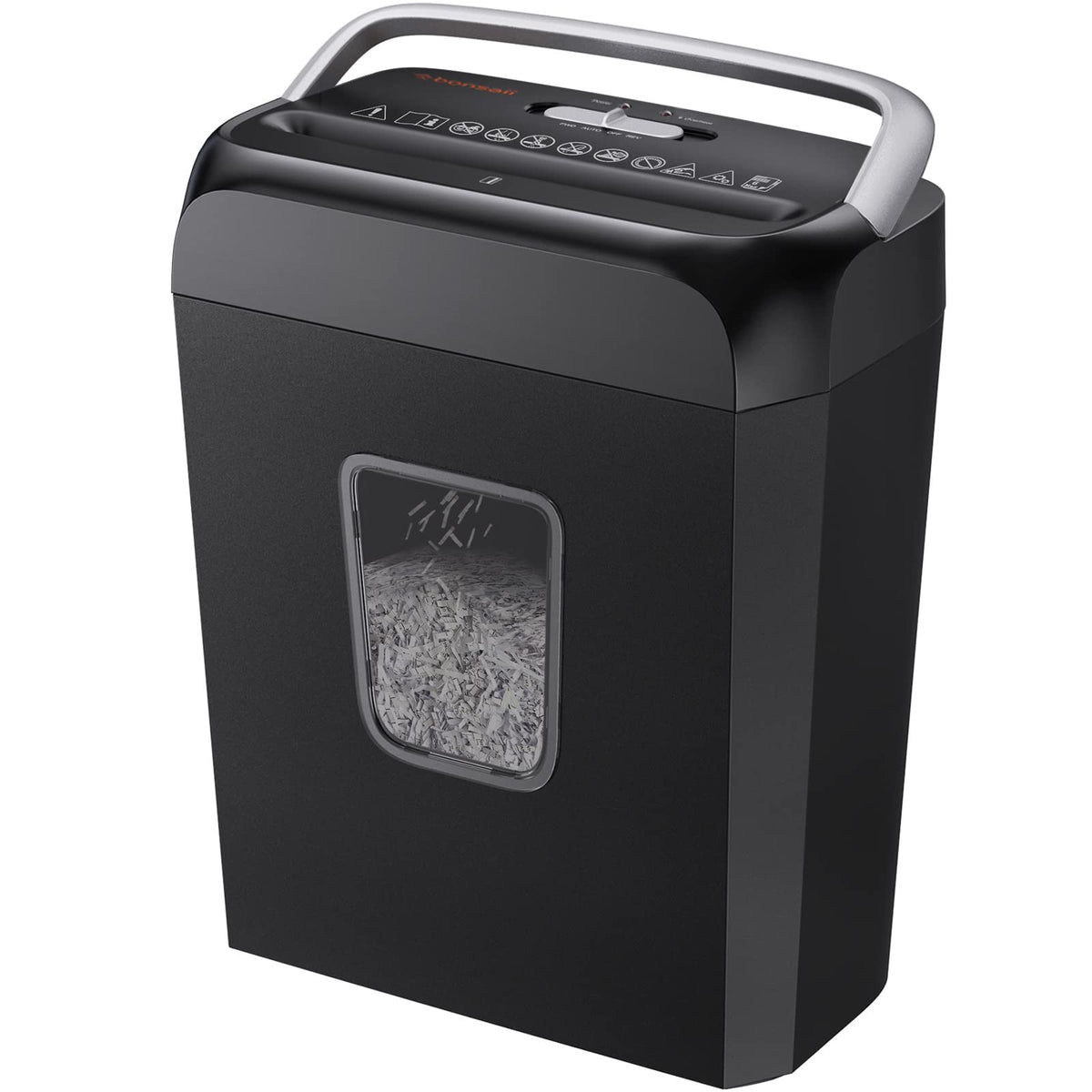 Bonsaii 6 Sheet Cross Cut Paper Shredder RRP - £29.99, Compact Shredder for Home & Small Office Use, Shreds Credit Cards, Staples, and Clips, Portable Handle Design, 13L Bin (C237-B Upgrade Version)