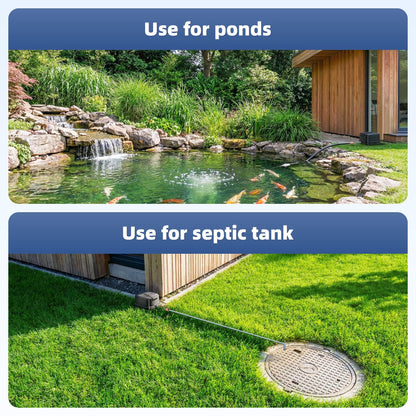 Pond Aerator Air Pump RRP - £89.99 2400L/H Quiet 40dB IP65 Waterproof with UK Plug & Return Valve – 220V