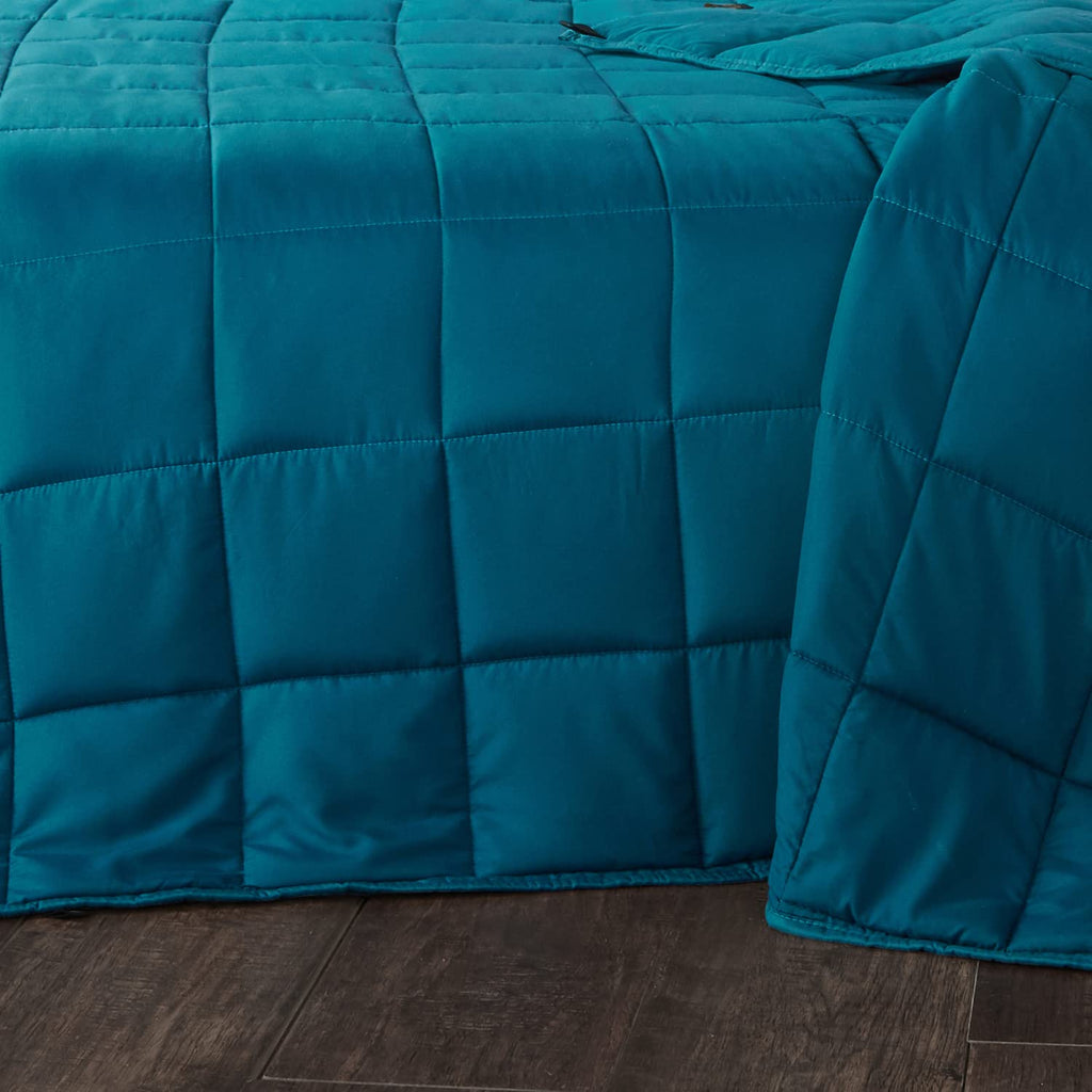 DREAMLANDING Gravity Weighted Blanket RRP - £74.99 With Replaceable Cover, Glass Beads Filling Weighted Blanket For Adults, Anxiety Heavy Blanket (Teal Blue, 150 * 200cm,9kg)