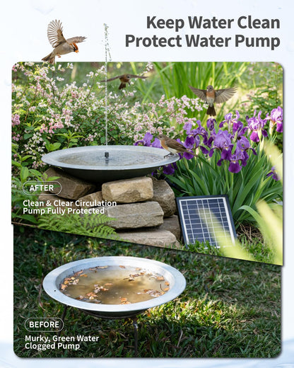 Solar Water Fountain Pump RRP - £36.99 6.5W with Filter Compact Filter Box for Small Pond Bird Bath
