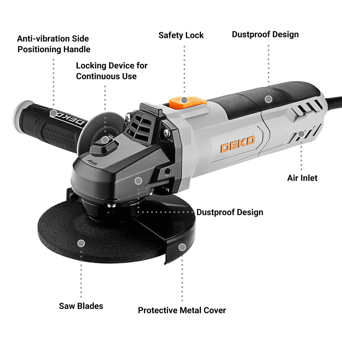 Angle Grinder 900W Electric Tool - Short Handle