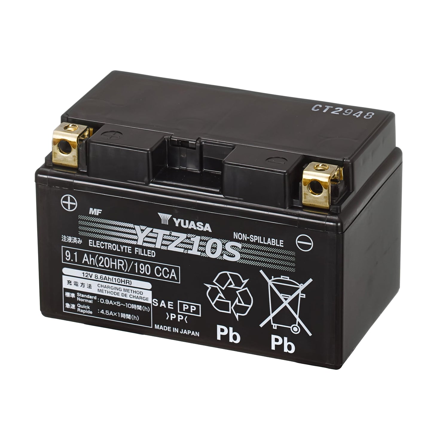 Yuasa YTZ10S Motorbike Battery - RRP £69.99 - 12V 190CCA AGM VRLA Maintenance-Free  YTZ10S